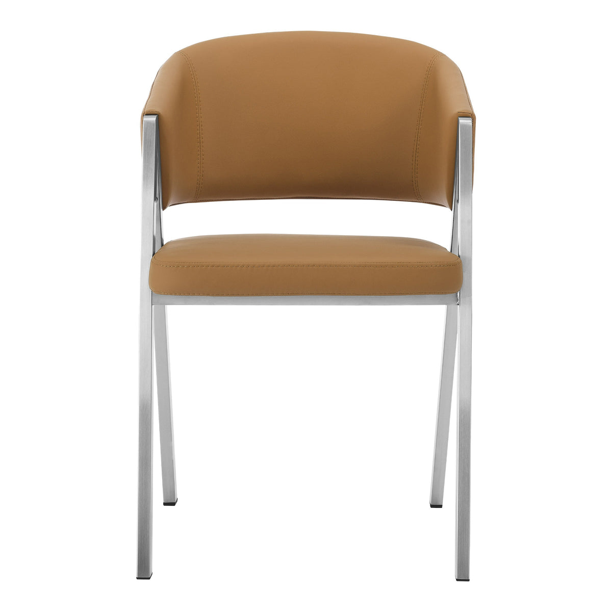 Marcus Modern Camel Vegan Leather Dining Chair (Set of 2)