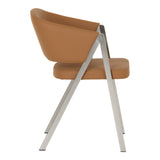 Marcus Modern Camel Vegan Leather Dining Chair (Set of 2)