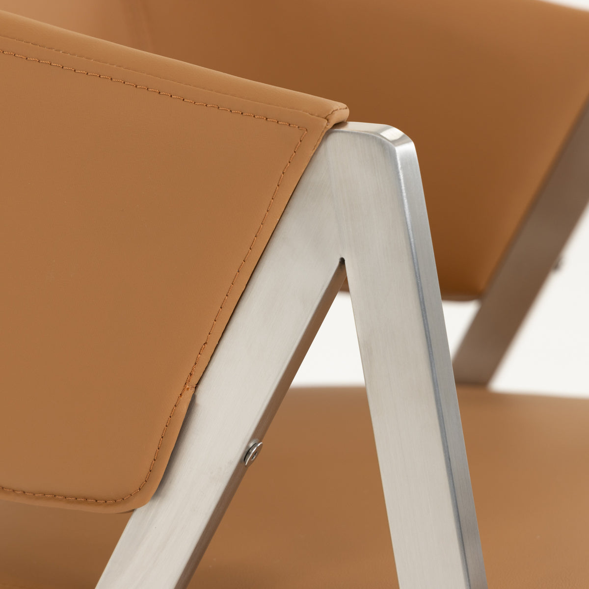 Marcus Modern Camel Vegan Leather Dining Chair (Set of 2)