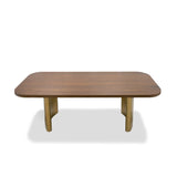 Marjorie Modern Walnut + Brushed Gold Rectangular Dining Table