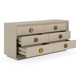 Marjorie Modern Cream & Brushed Gold Dresser