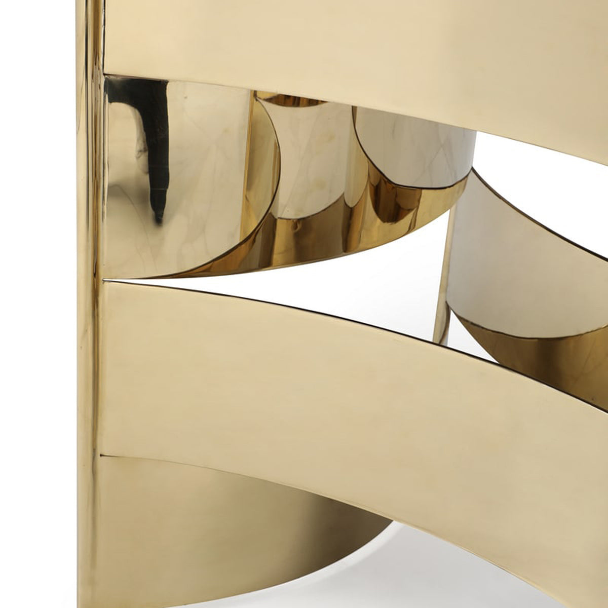 Marmot White Marble and Champagne Gold Dining Table