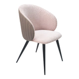 Marnie Contemporary Gray + Pink Dining Chair