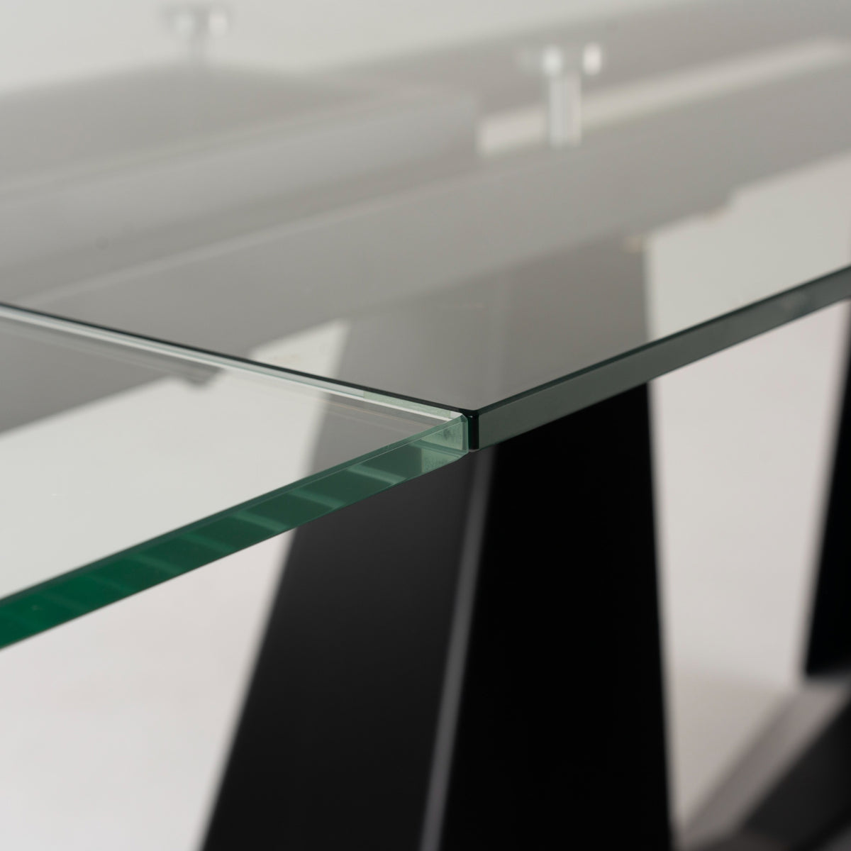Maroney Modern Black and Glass Extendable 70.5"/106" Dining Table