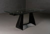 Maroney Modern Black and Glass Extendable 70.5"/106" Dining Table
