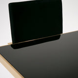Marston Modern Black Glass & Rosegold Dining Table