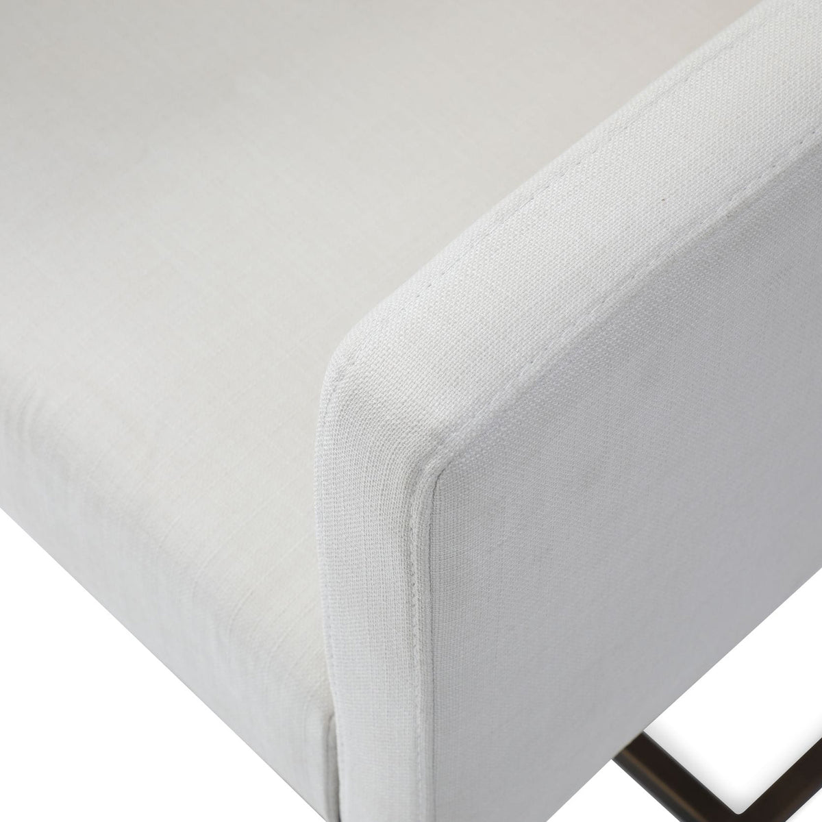 Marty Modern Off-White & Copper Antique Brass Dining Chair