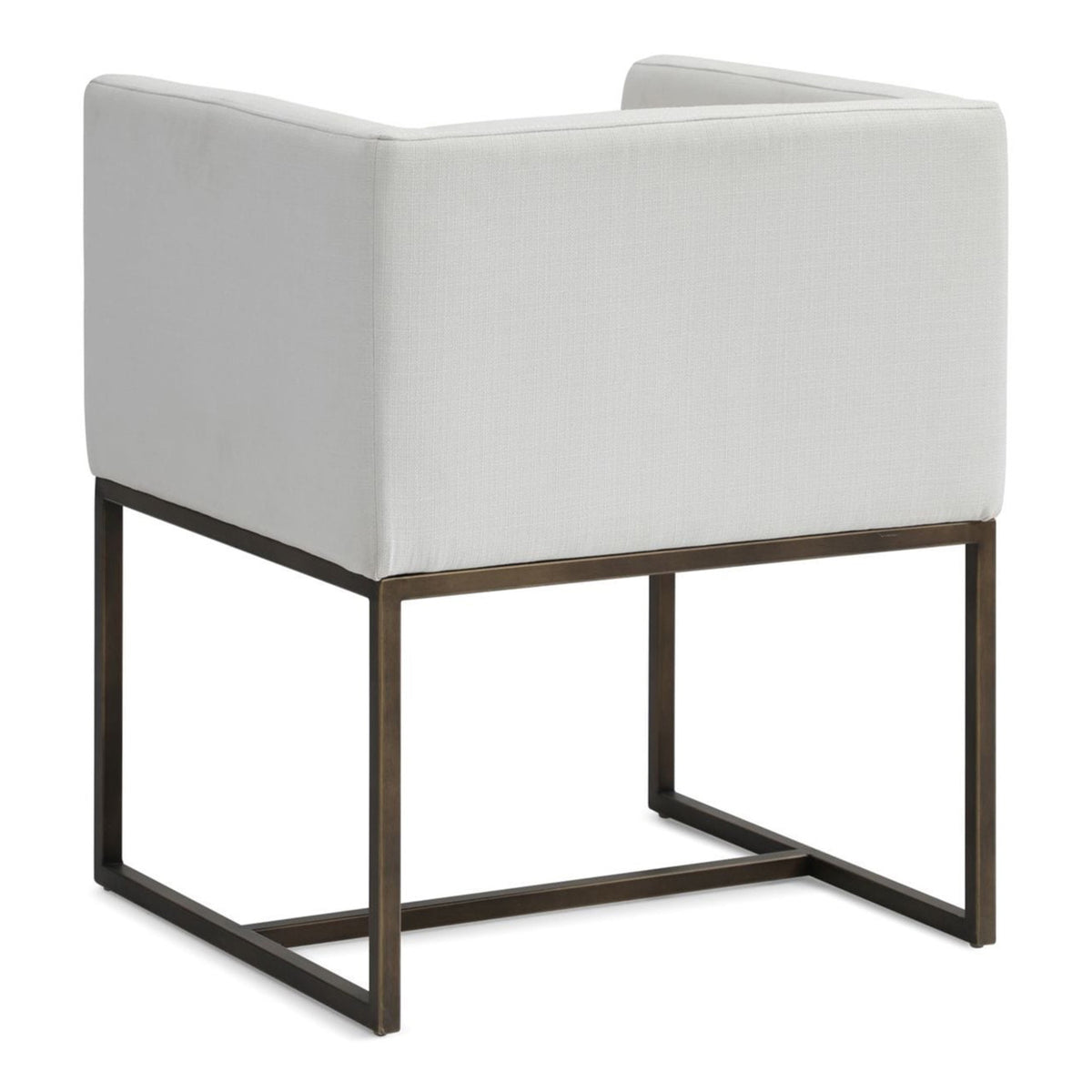 Marty Modern Off-White & Copper Antique Brass Dining Chair