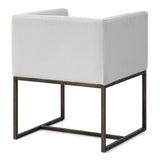 Marty Modern Off-White & Copper Antique Brass Dining Chair