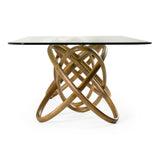 Mason Modern Glass and Walnut Dining Table