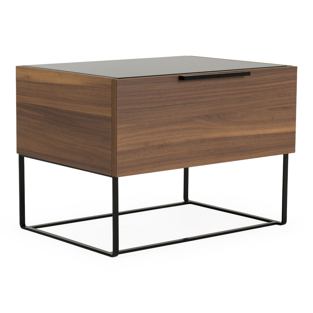 Matteo Italian Modern Walnut & Fabric 4-Piece Bedroom Set