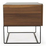 Matteo Italian Modern Walnut & Fabric 4-Piece Bedroom Set