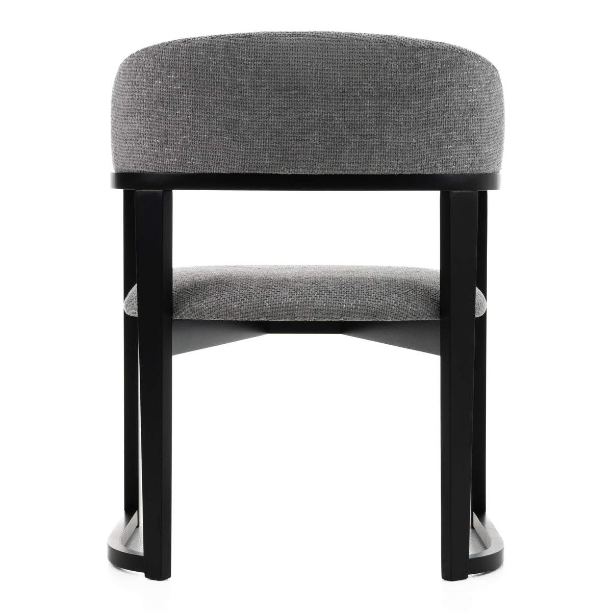 Maury Modern Grey Fabric + Black Dining Chair