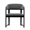 Maury Modern Grey Fabric + Black Dining Chair