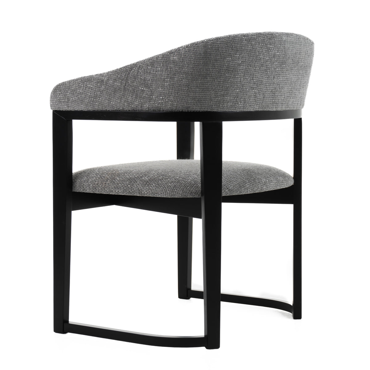 Maury Modern Grey Fabric + Black Dining Chair