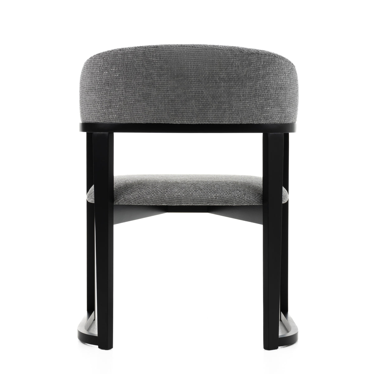 Maury Modern Grey Fabric + Black Dining Chair