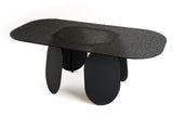 Maxine Modern Hammered Grey Glass Rectangular Dining Table