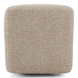 Mayfair Contemporary Beige Fabric + Burl Bench Ottoman