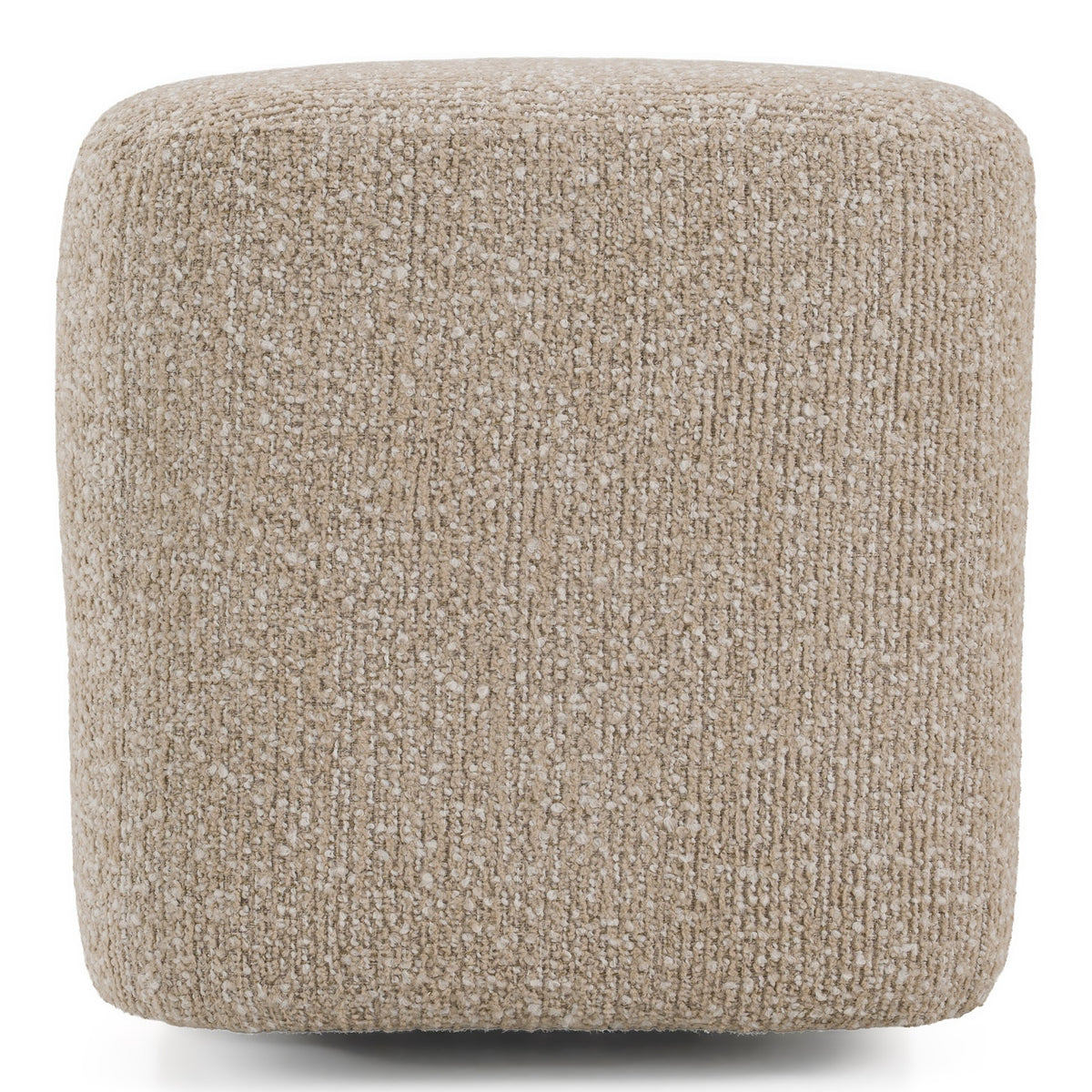 Mayfair Contemporary Beige Fabric + Burl Bench Ottoman