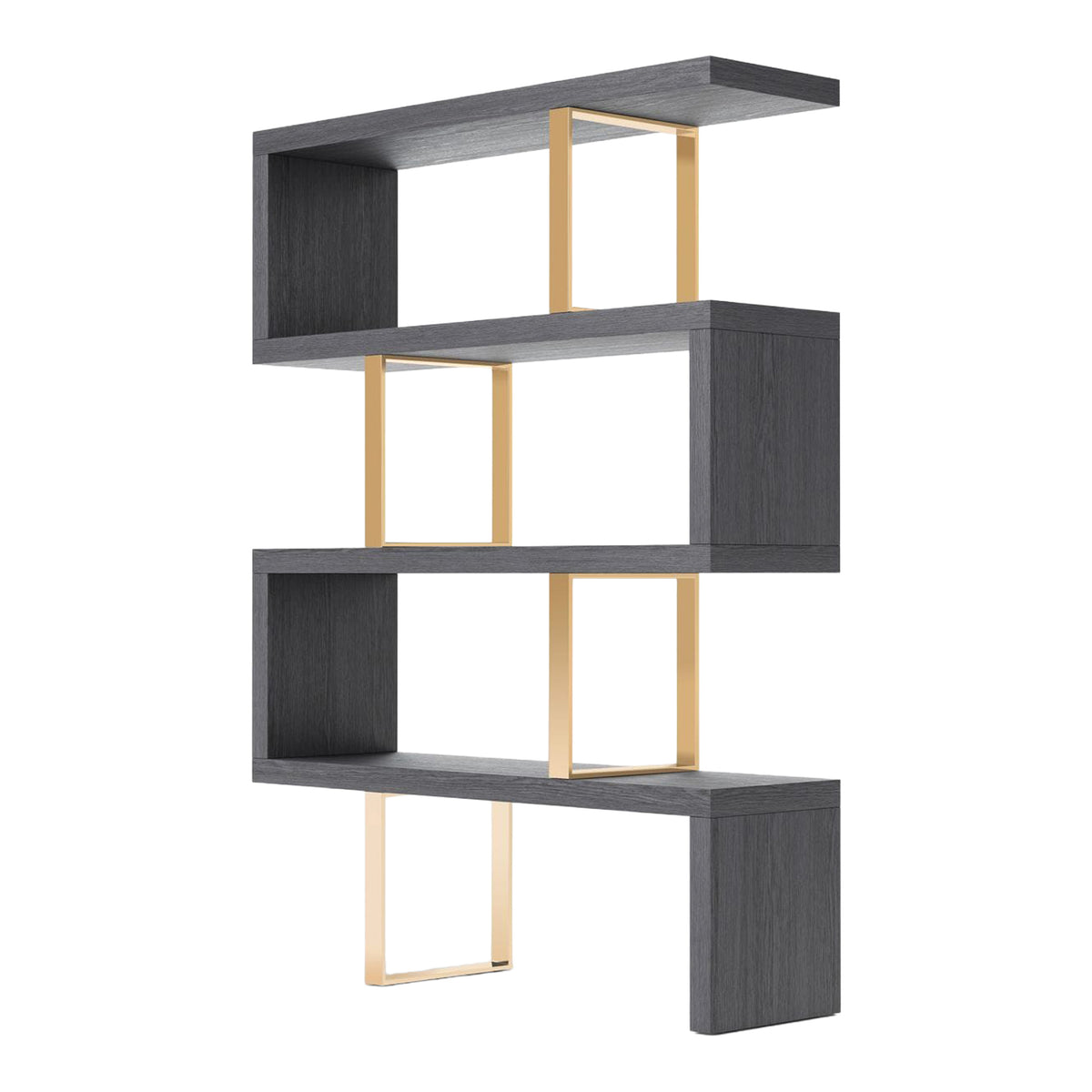 Maze Elm Grey & Gold Bookcase