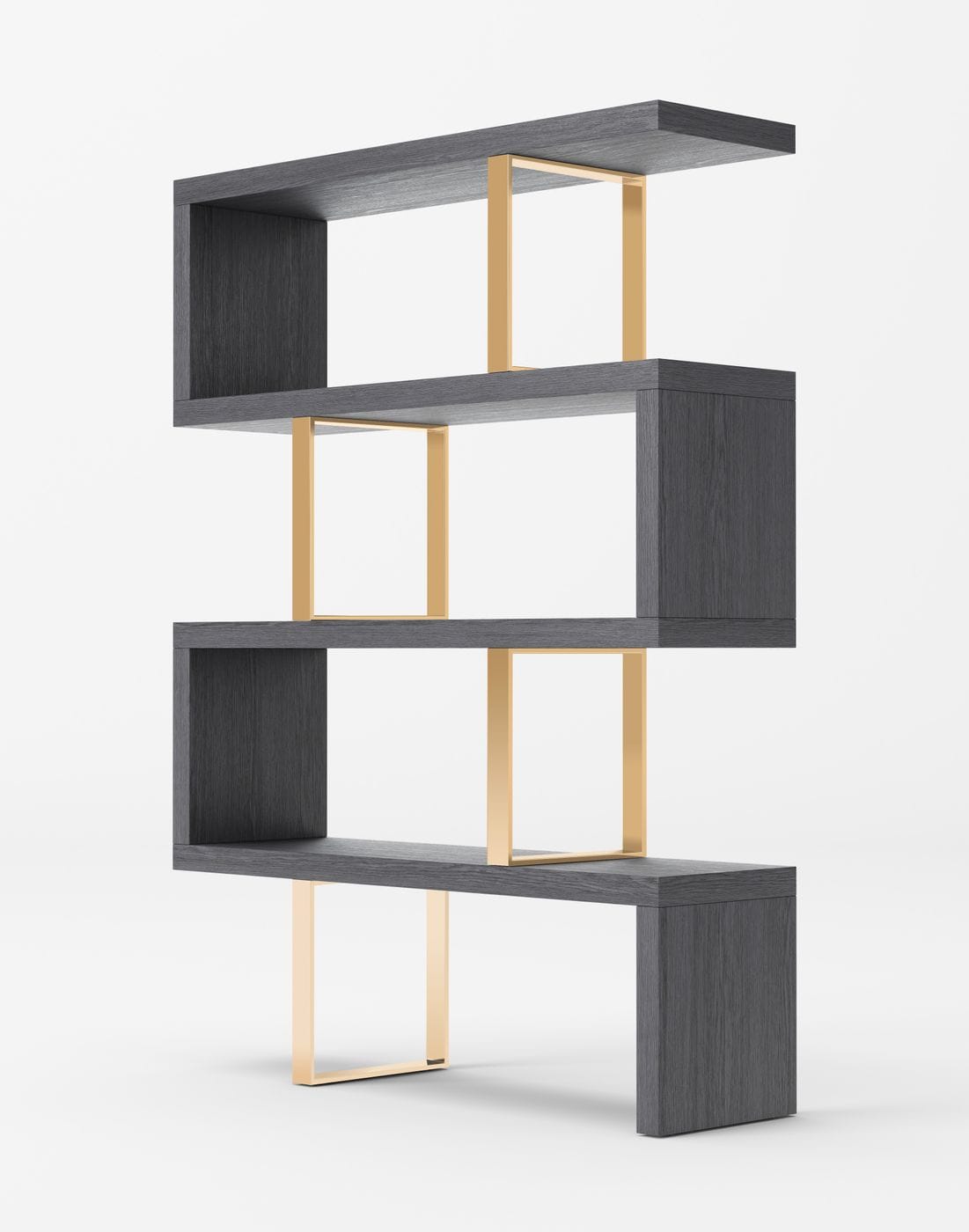 Mielcasa | Grey Modrest Maze Elm Grey & Gold Bookcase | SKU VGBBMT1303-GLD-BOOK | MPN: 79026 | Free Delivery & Free Return