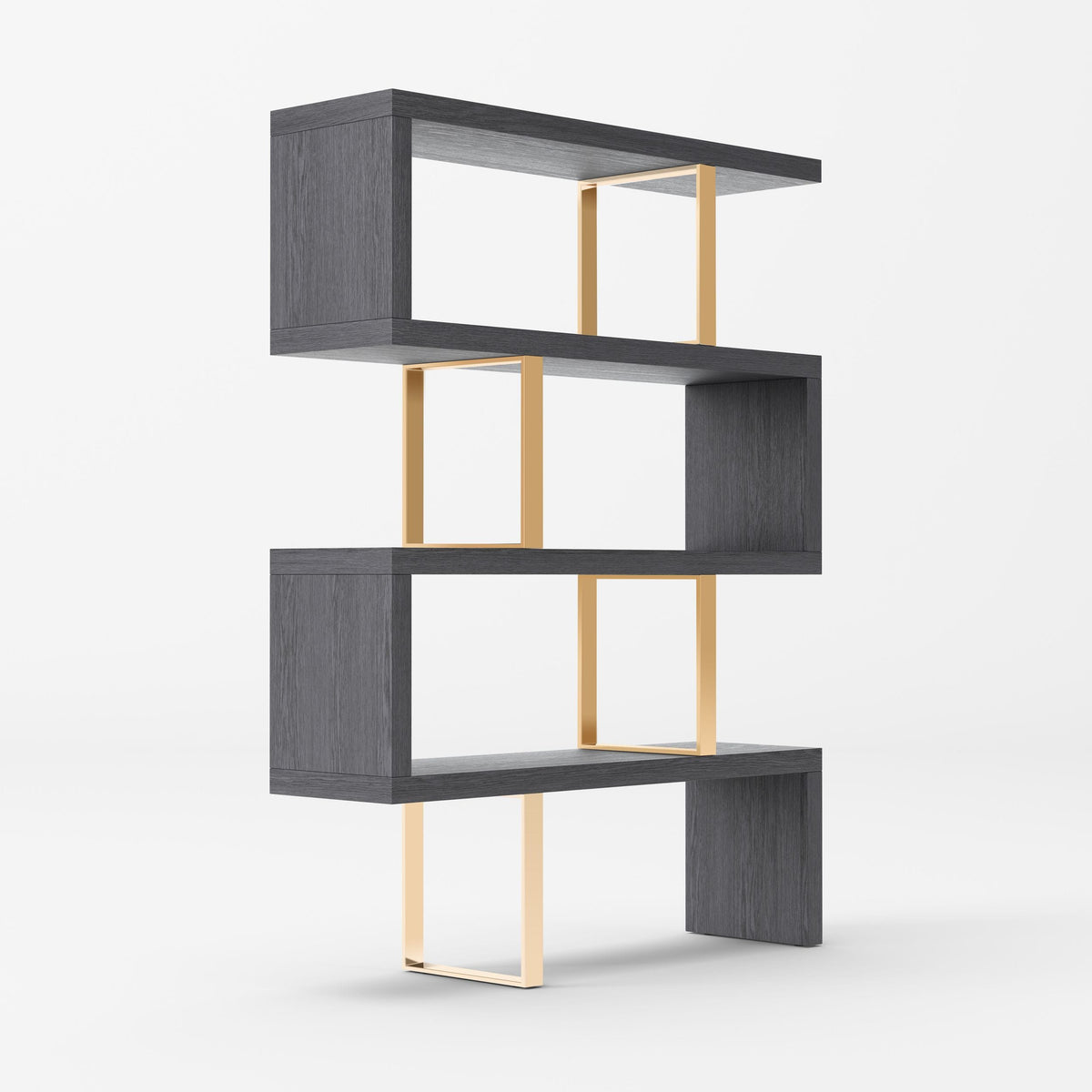 Modrest Maze Elm Grey & Gold Bookcase