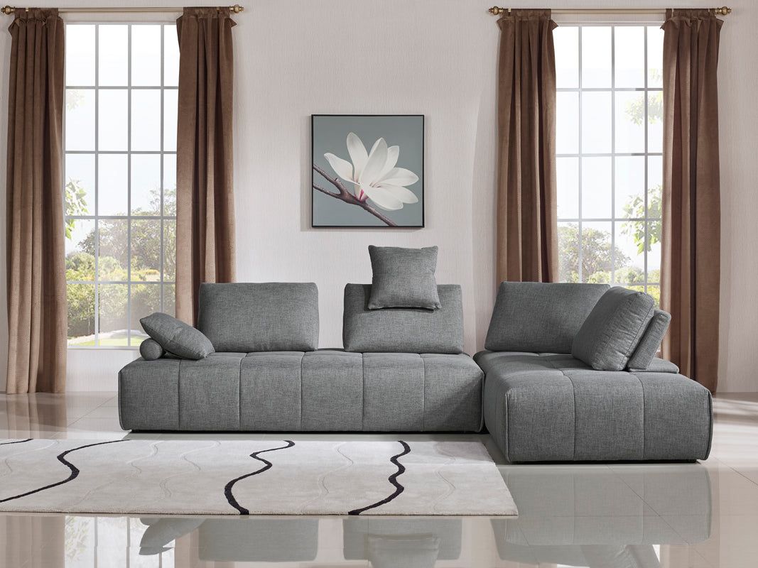 Edgar Modern Grey Fabric Modular Sectional Sofa