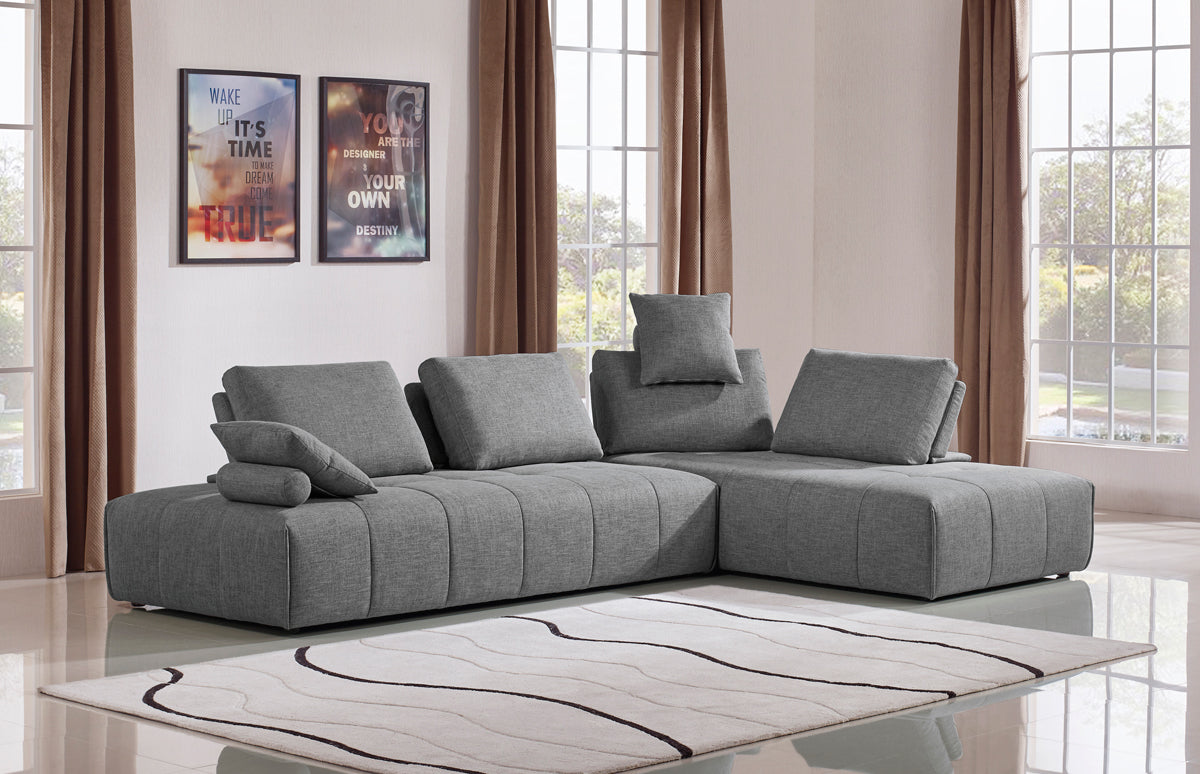 Edgar Modern Grey Fabric Modular Sectional Sofa