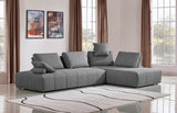 Edgar Modern Grey Fabric Modular Sectional Sofa