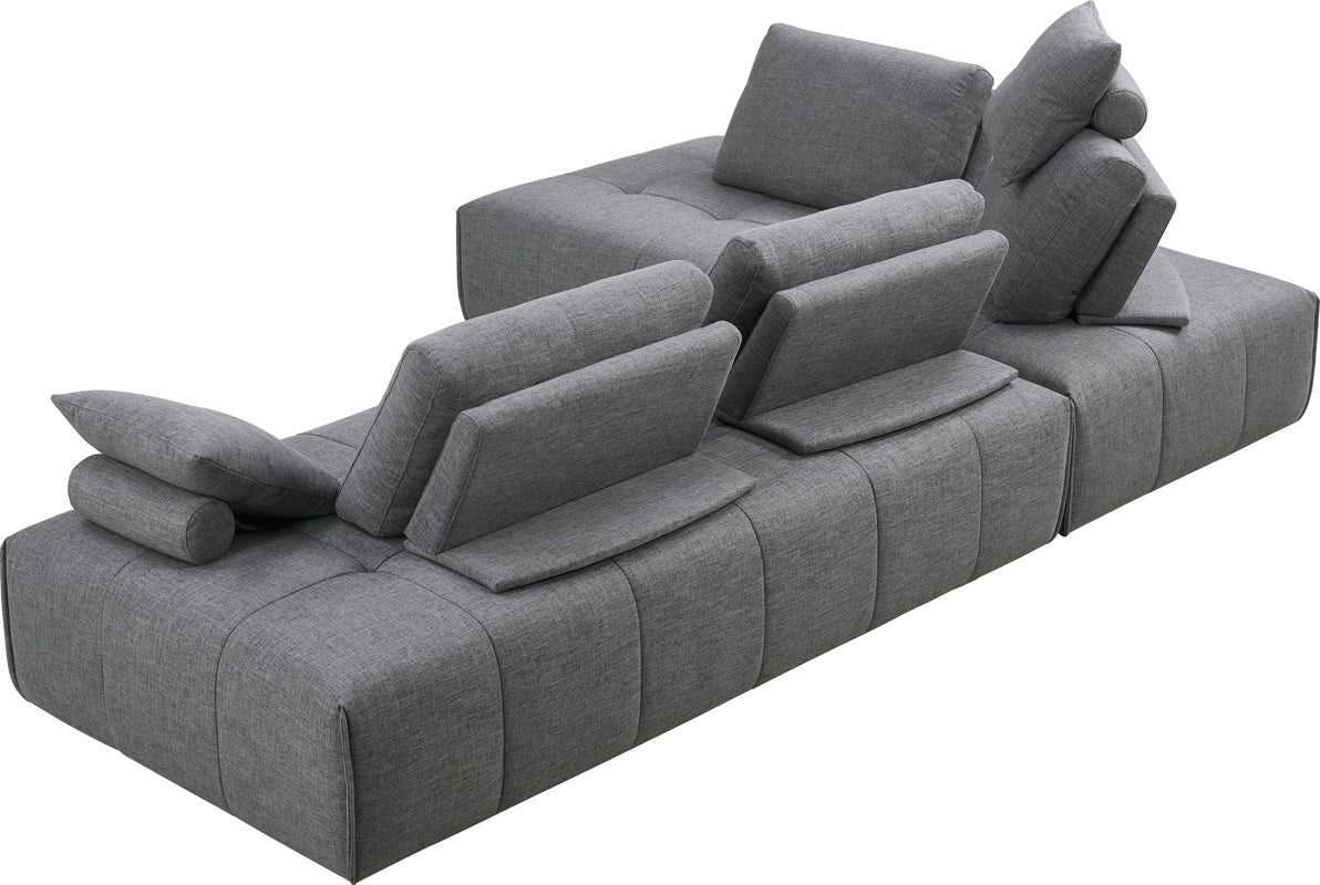 Edgar Modern Grey Fabric Modular Sectional Sofa