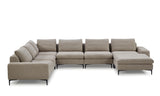 Cascade Modern Beige Fabric U Shaped Sectional Sofa