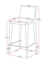 Medford Mid-Century Grey Fabric Bar Stool