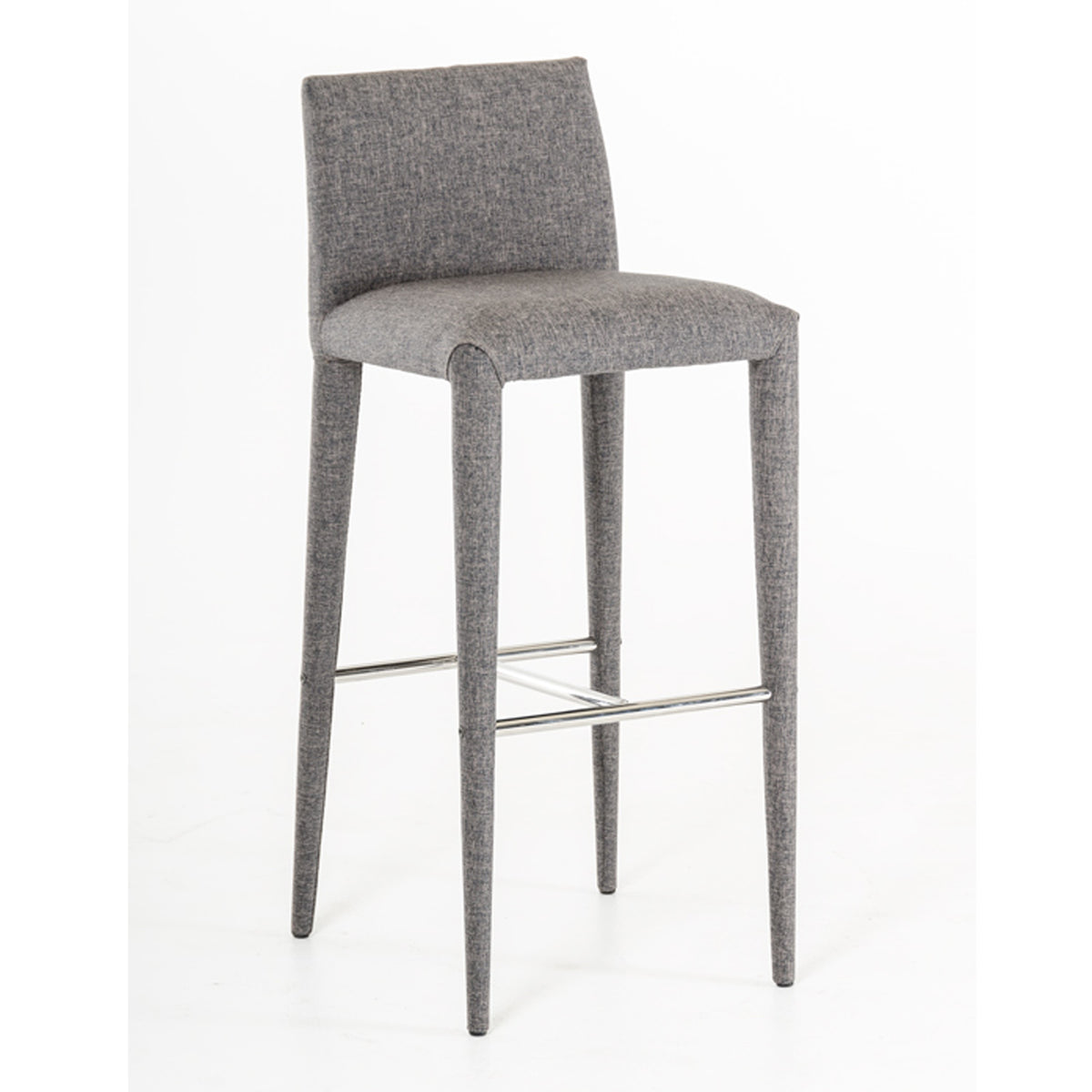Medford Mid-Century Grey Fabric Bar Stool