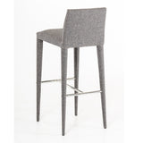 Medford Mid-Century Grey Fabric Bar Stool