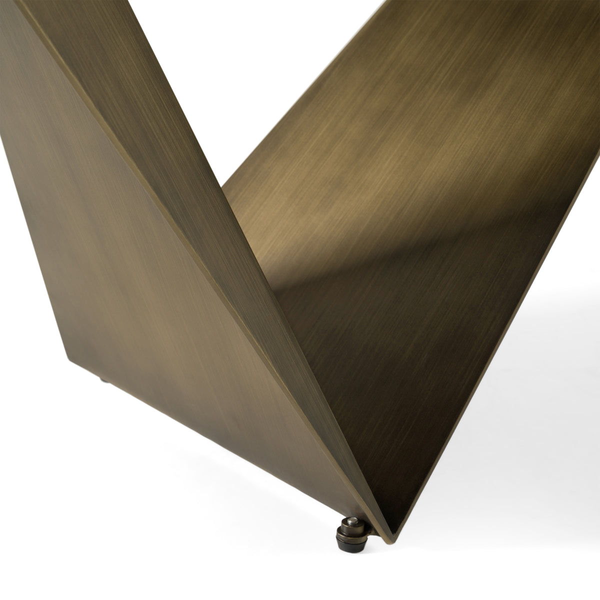 Melanie Modern White Ceramic & Brushed Brown Dining Table