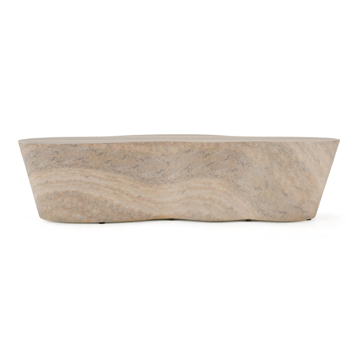 Meru Modern Faux Travertine Concrete Coffee Table