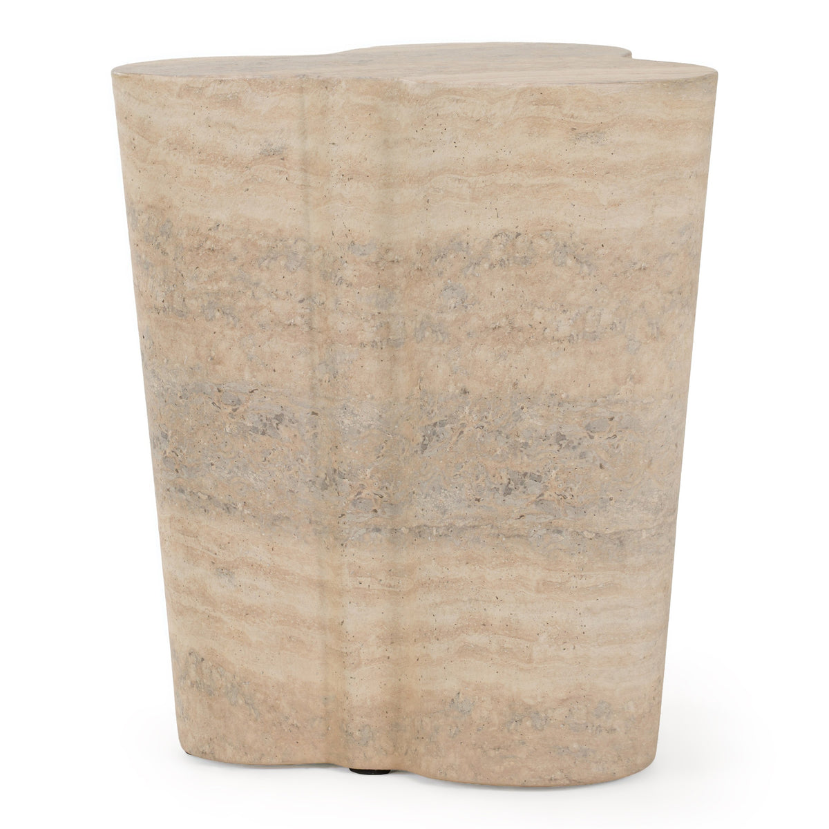 Meru Modern Faux Travertine Concrete End Table