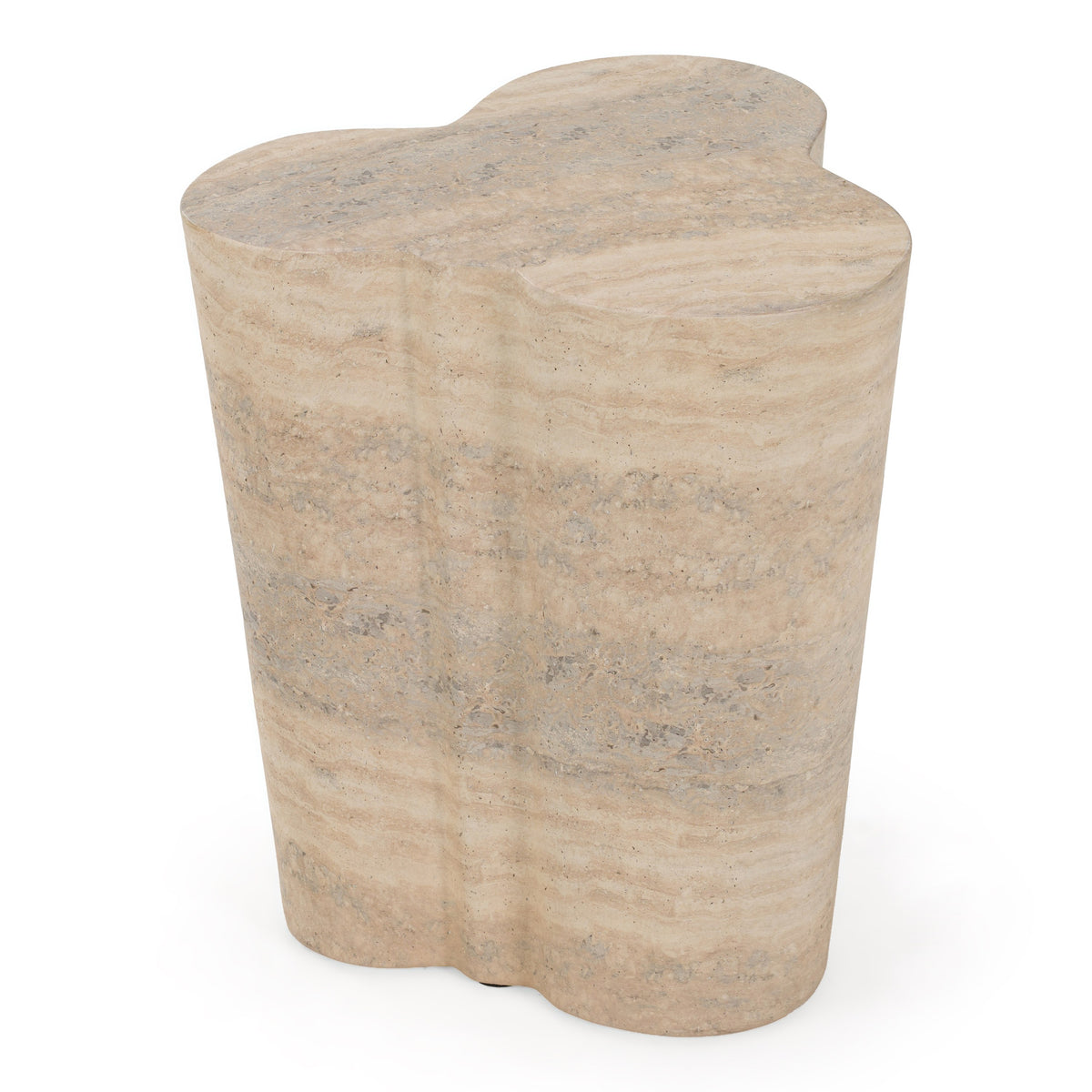 Meru Modern Faux Travertine Concrete End Table