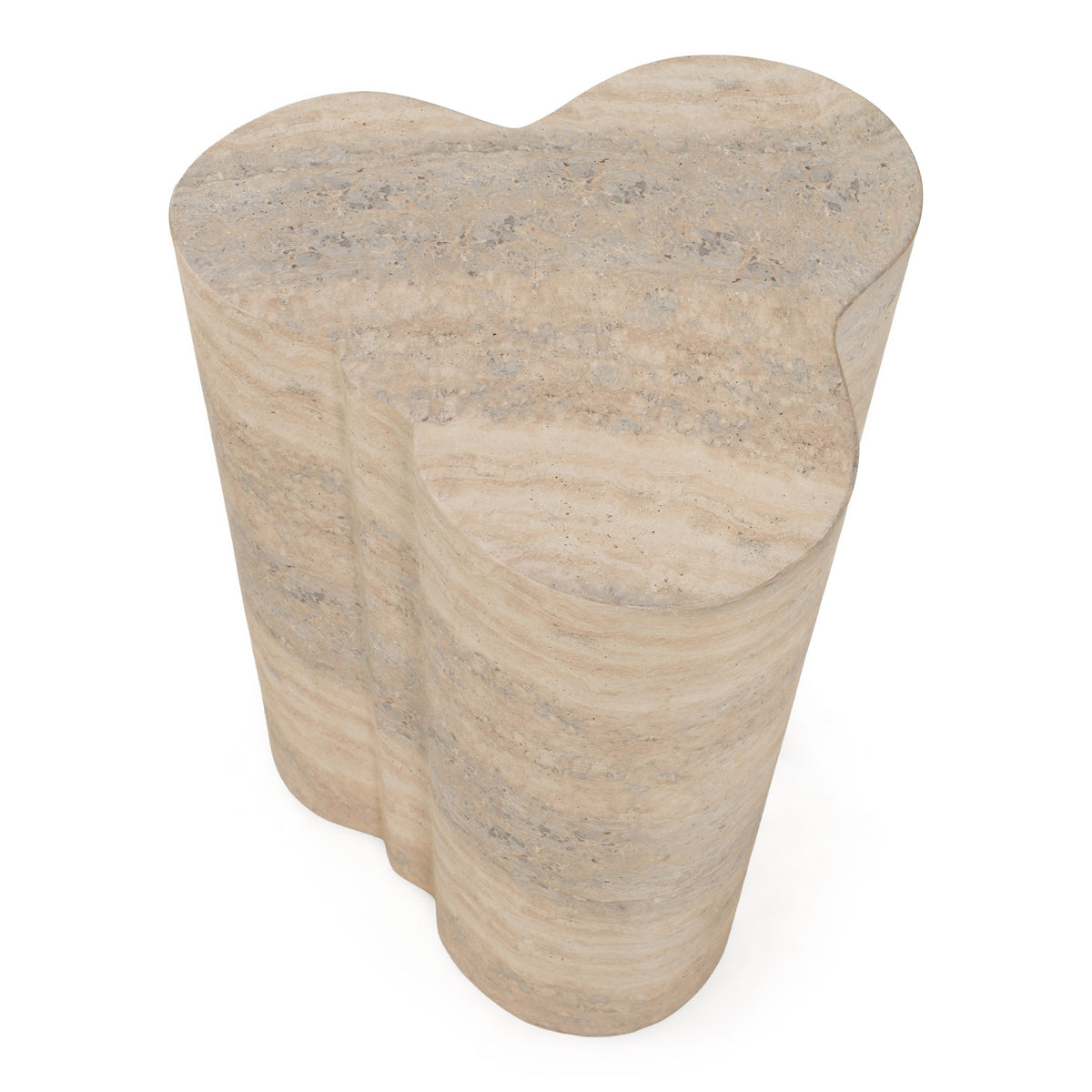 Meru Modern Faux Travertine Concrete End Table