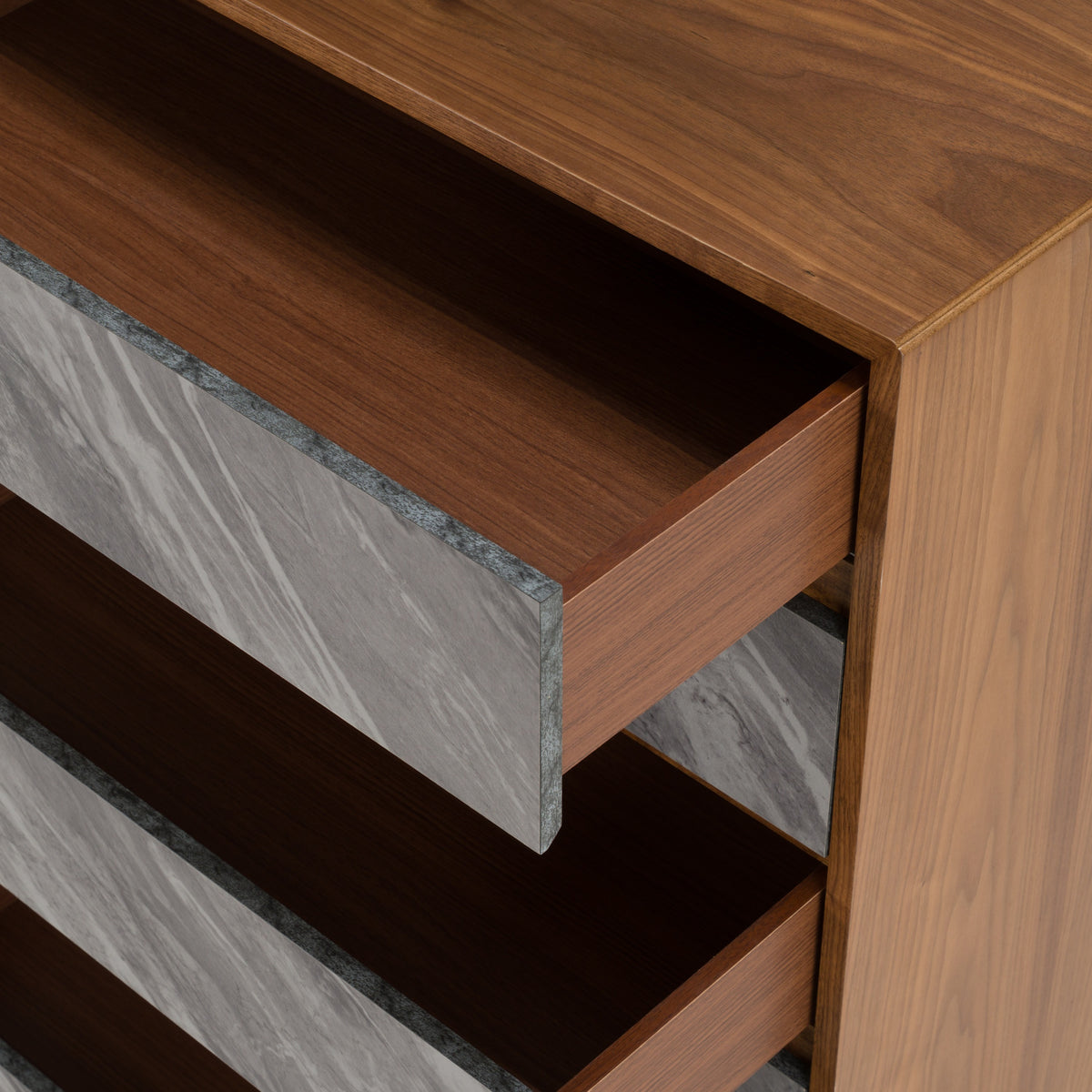 Metcalf Mid-Century Walnut & Grey Chest