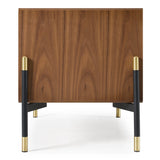 Metcalf Mid-Century Walnut & Grey Nightstand