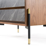 Metcalf Mid-Century Walnut & Grey Nightstand