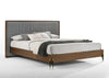 Metcalf Queen Mid-Century Walnut & Grey Bed