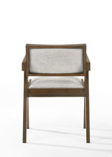 Fern Modern Walnut and Beige Dining Chair Set of 2