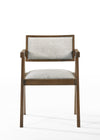 Fern Modern Walnut and Beige Dining Chair Set of 2