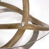 Michele Modern Glass + Walnut Coffee Table