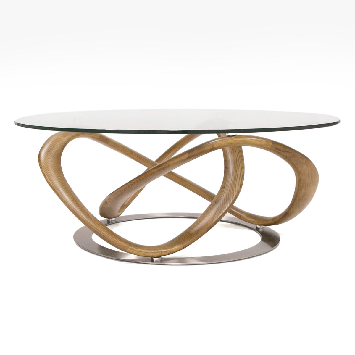Michele Modern Glass + Walnut Coffee Table