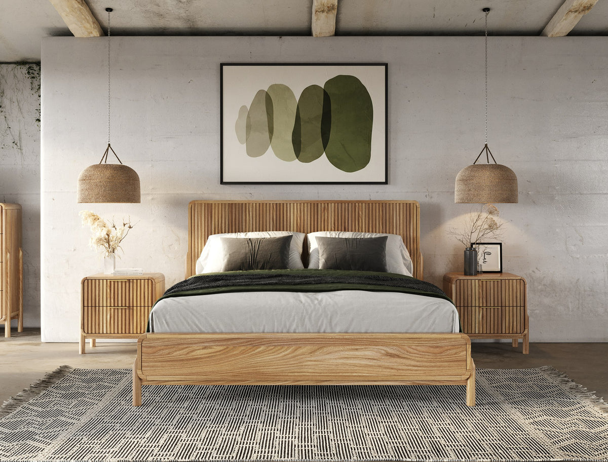 Mikala Modern Natural Oak Bedroom Set