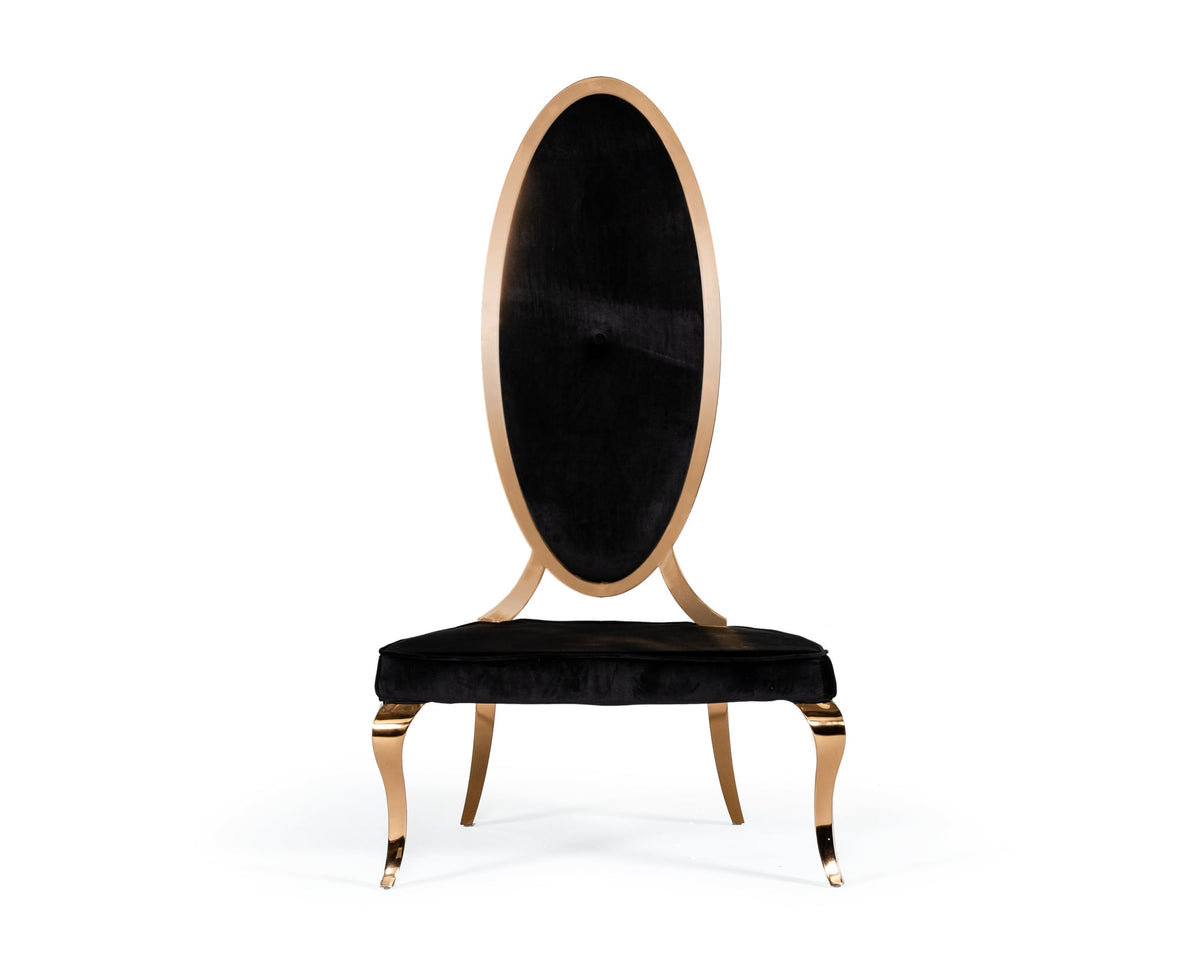 Mills Modern Black Velvet Rosegold Dining Chair Set of 2