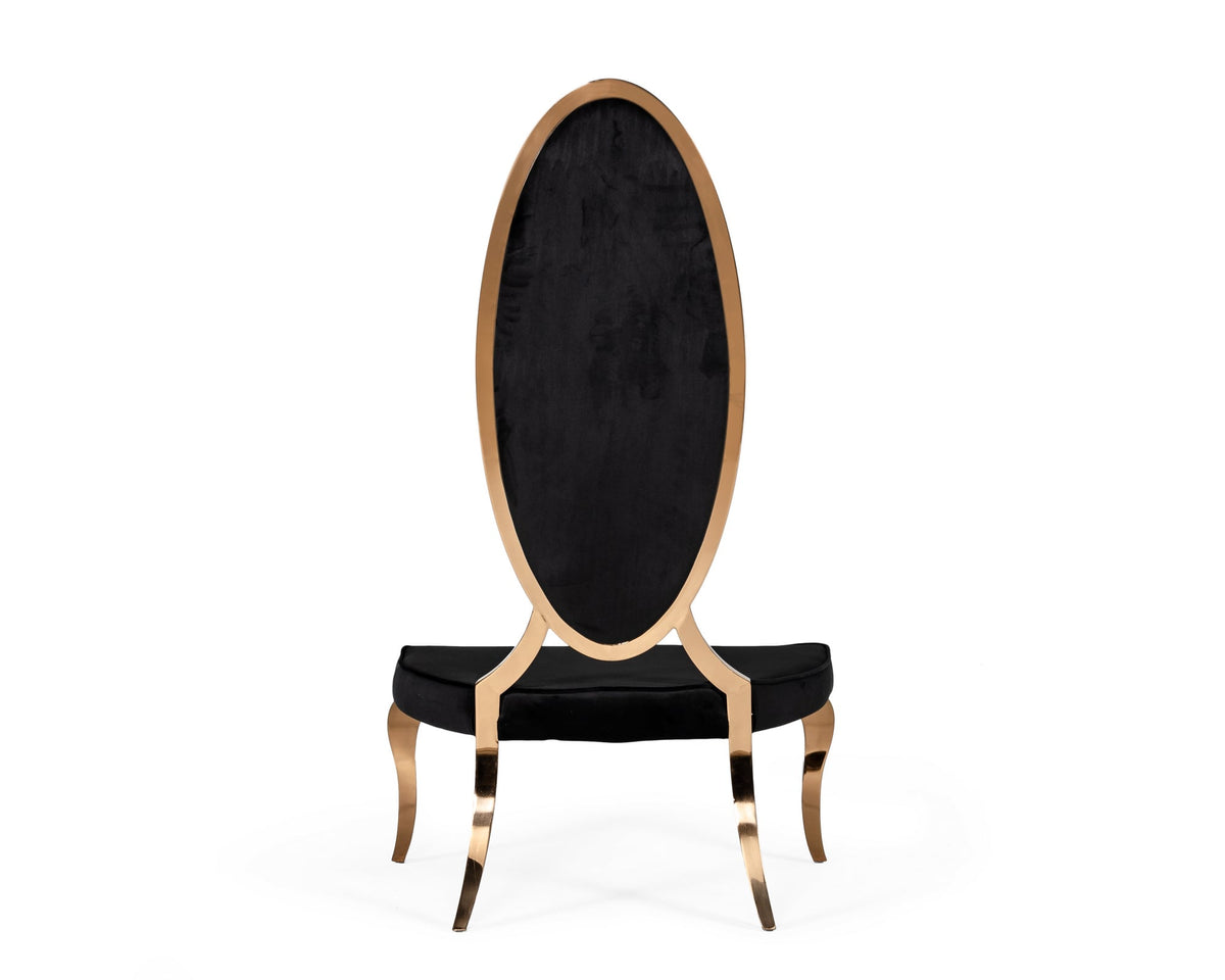 Mills Modern Black Velvet Rosegold Dining Chair Set of 2